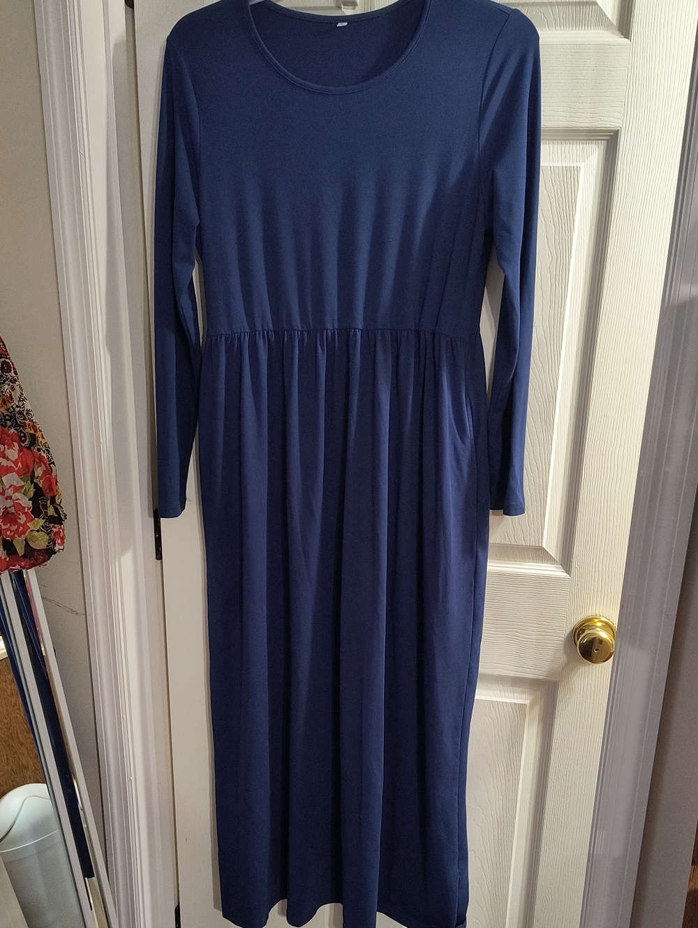 Classic Long Sleeve Navy Maxi Dress